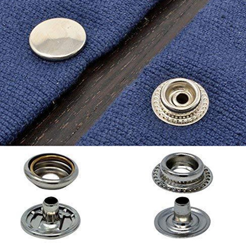 Stainless Steel Fastener Snap Buttons DIY Leather Crafts Silver Jeans PVC  Mesh Covers Replacement 10pcs Set