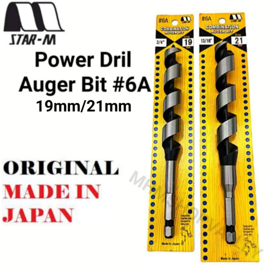 Star-M 6A# Combination Auger Bit 19mm / 21mm / 22mm / 24mm / 25mm ...