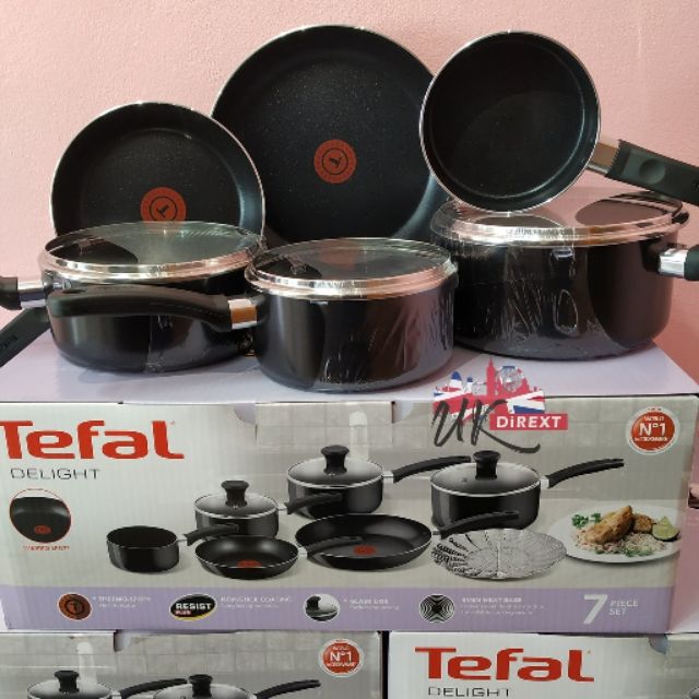 Tefal Delight 7 Piece Non Stick Cookware Set Pot Pan Frypan Saucepan B020s744 Premium Quality 1802