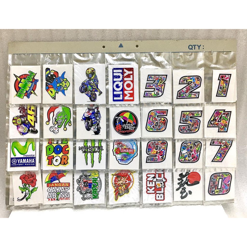 PART II !!Ready Stock!! Racing Car Stickers Waterproof Sticker ...