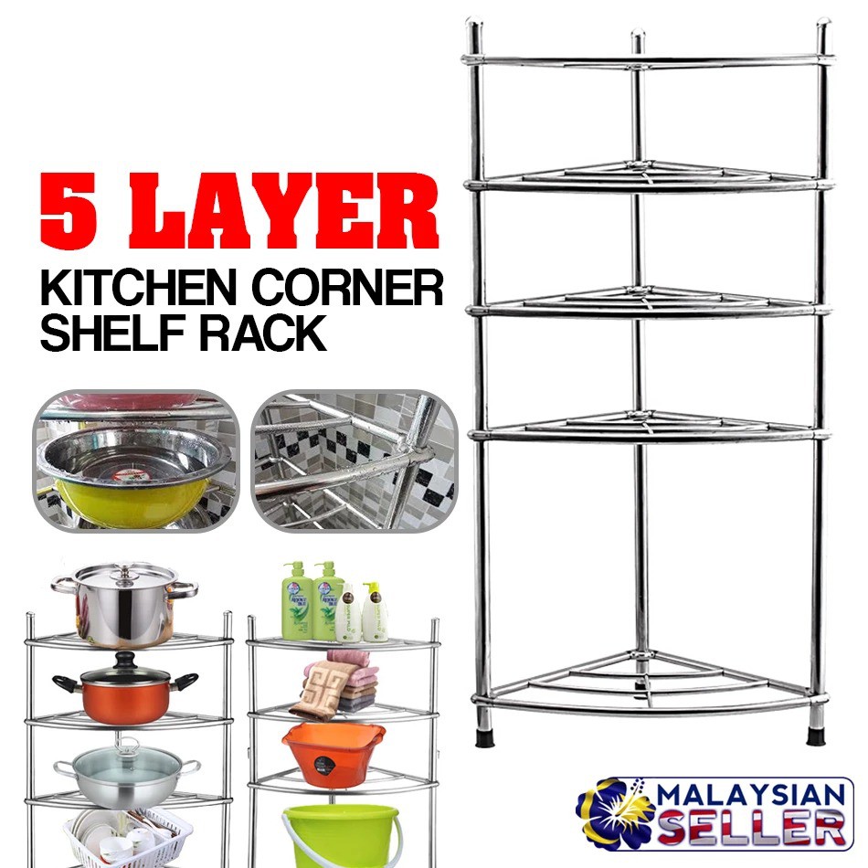 idrop 5 Layer Corner Kitchen Storage Shelf Rack Shopee Malaysia