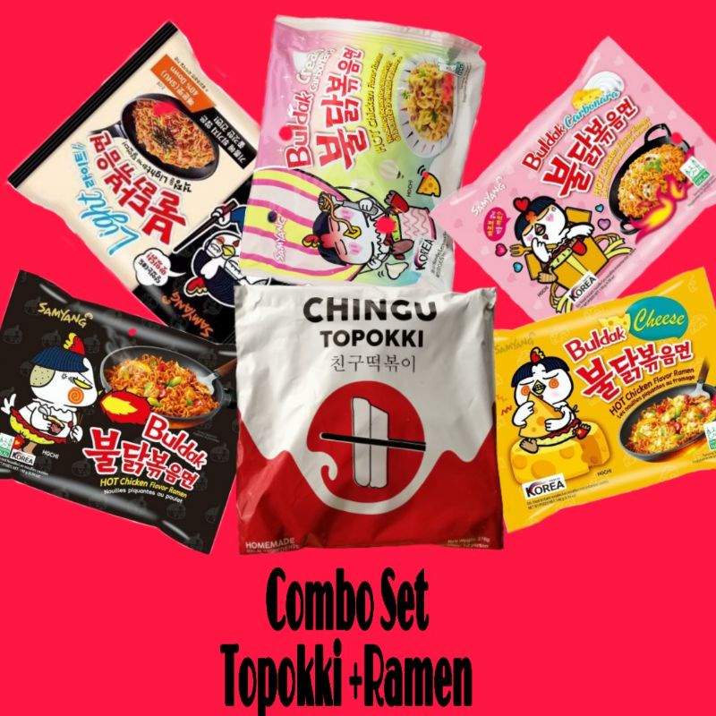 💥 READY STOCK COMBO CHINGU TOPOKKI +RAMEN HALAL💥 ORIGINAL/CHEESE /LIGHT