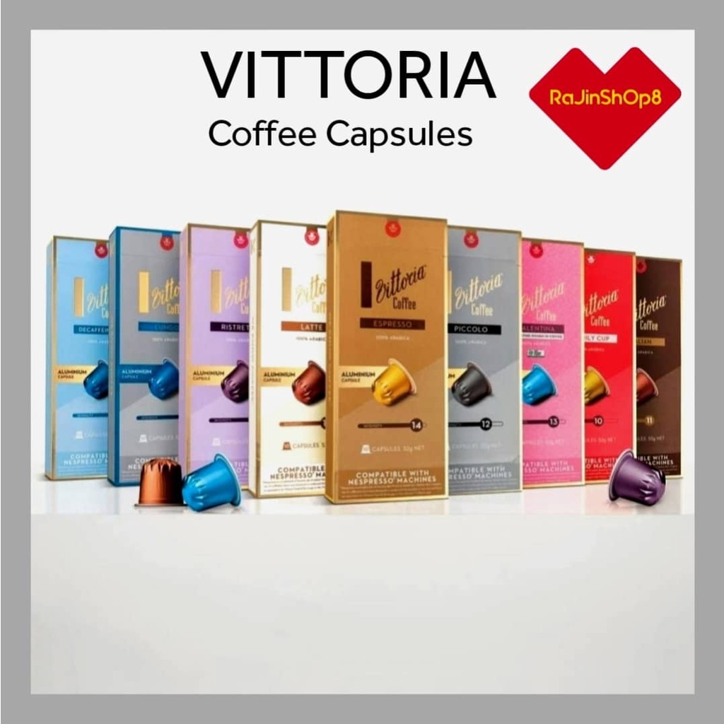 VITTORIA Coffee Capsules with Assorted Flavors Espresso Black