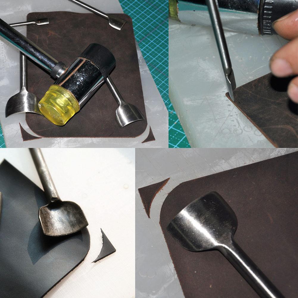 TuToy Leder-Punch Werkzeug Halbrund – V-Form Stempel In 8 Größen (10-45mm) Für Gürtel & Taschen
