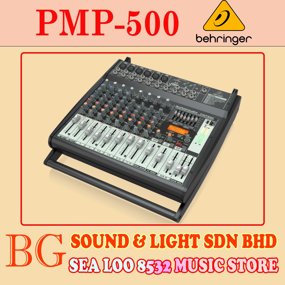 BEHRINGER PMP500 / PMP-500 500W POWERED MIXER WITH FX PROCESSOR, 7 BAND