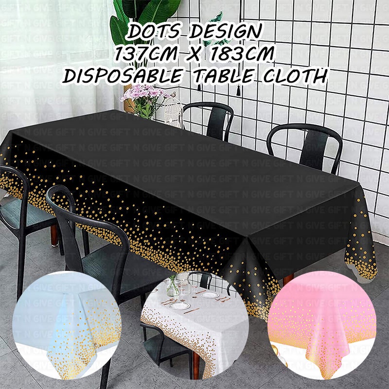 Dots 137 x 183cm Disposable Table Cloth Cover Waterproof Tablecloth