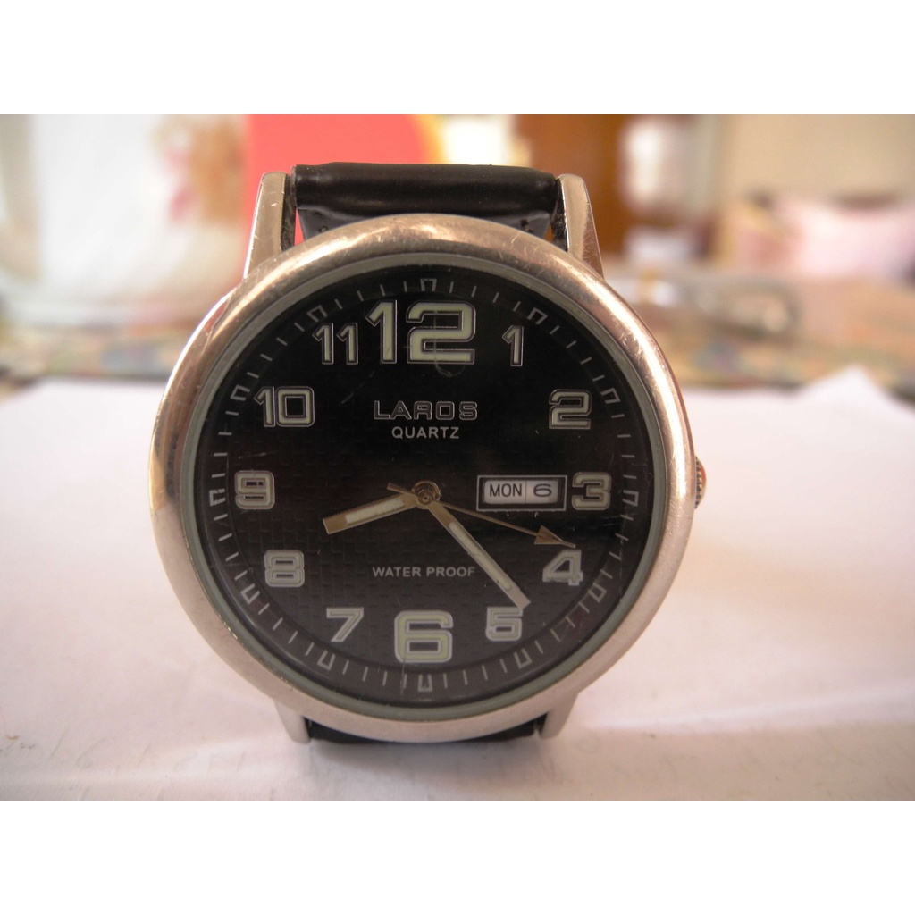 Laros Quartz Round Black Dial Watch Shopee Malaysia