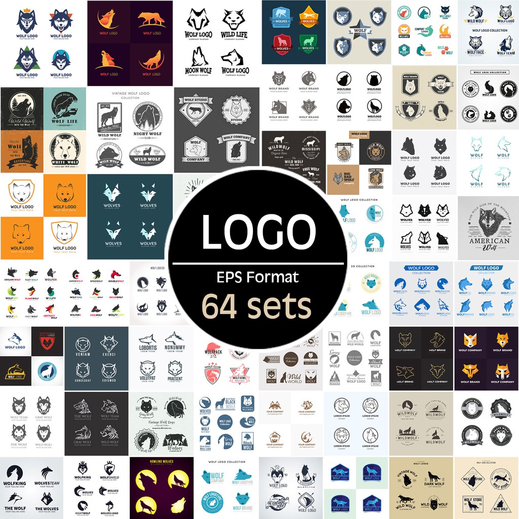 Logo Design Template Bundle Pack / Animal / Wolf / Product Logo Sign ...