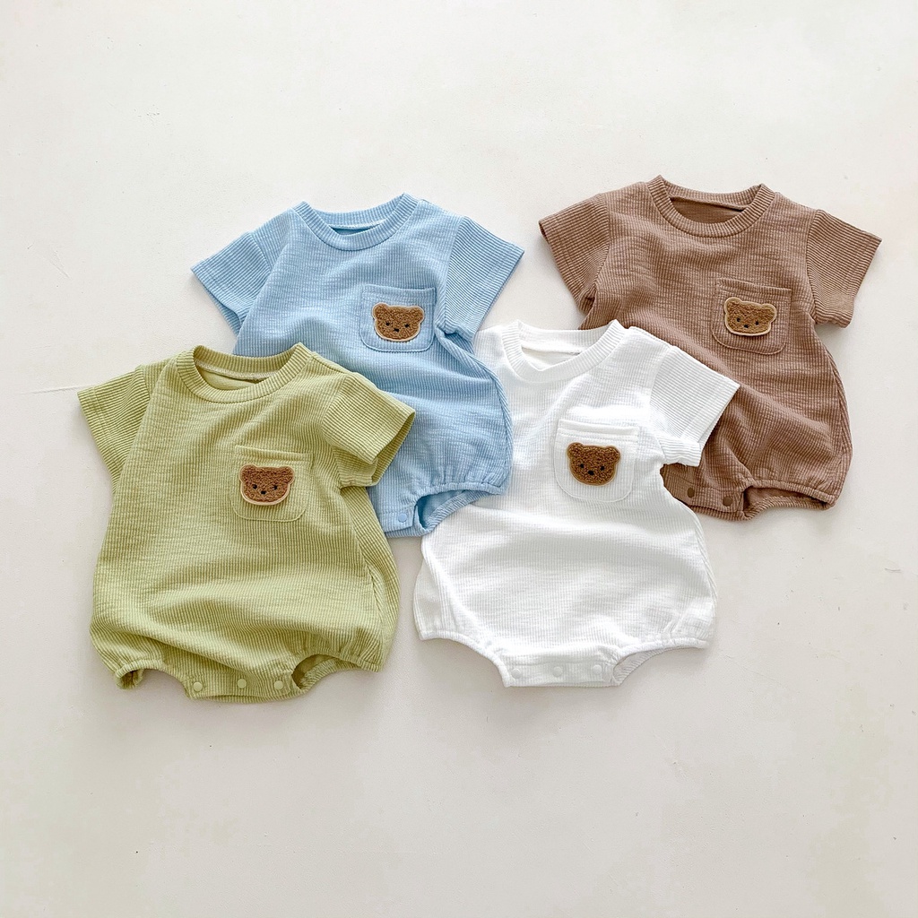 10-Piece Newborn Baby Layette Set - 5 Bodysuits & 5 Pants, Cotton, Short Sleeve, 0-12 Months