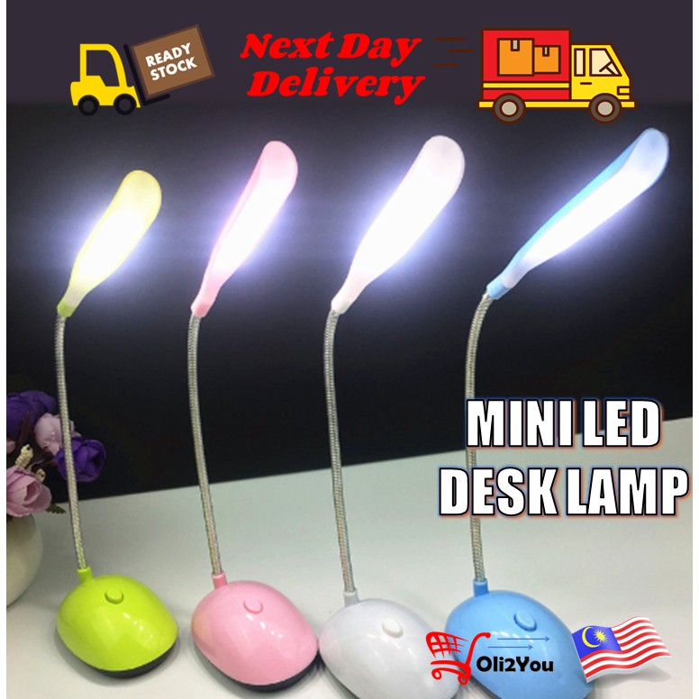 Mini LED Desk Lamp Light Table Reading Night Bright Eye Protection ...