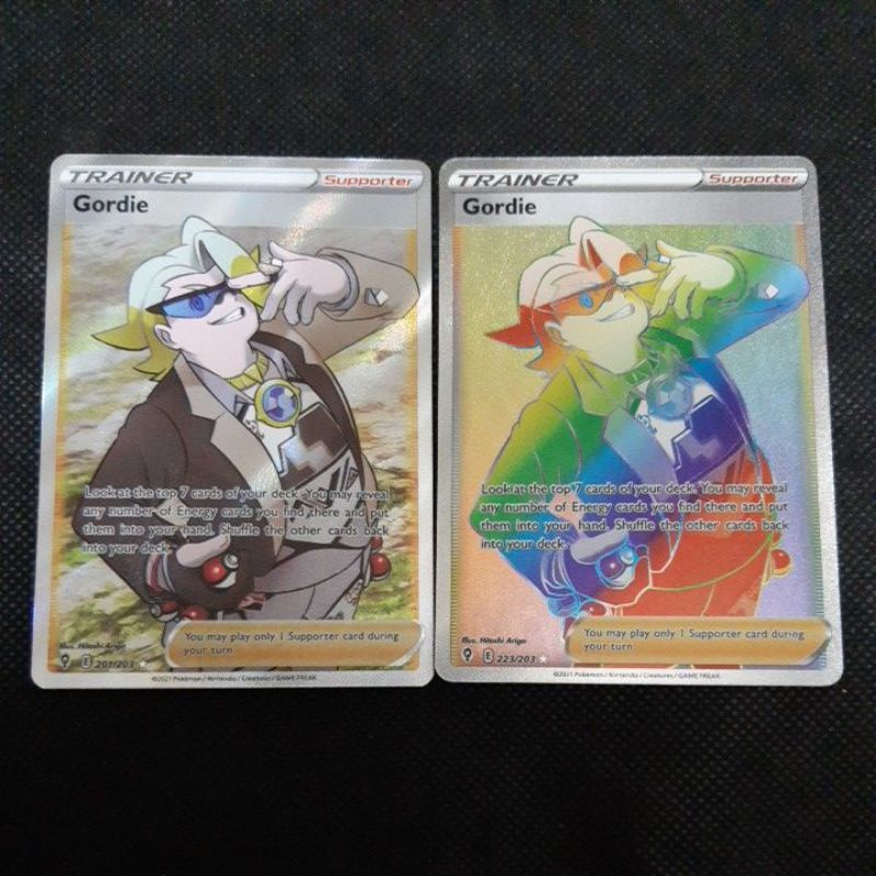 Pokemon Card TCG: Evolving Skies Trainer: Gordie 201/203 or 223/203 Full  Art/ Hyper Rare 100% Original Pokemon Card | Shopee Malaysia