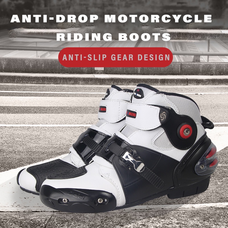 GARGOYLE BELLS Men's Motorcycle Boots - PU Leather Combat Biker Boots With Lace-Up & Side Zipper
