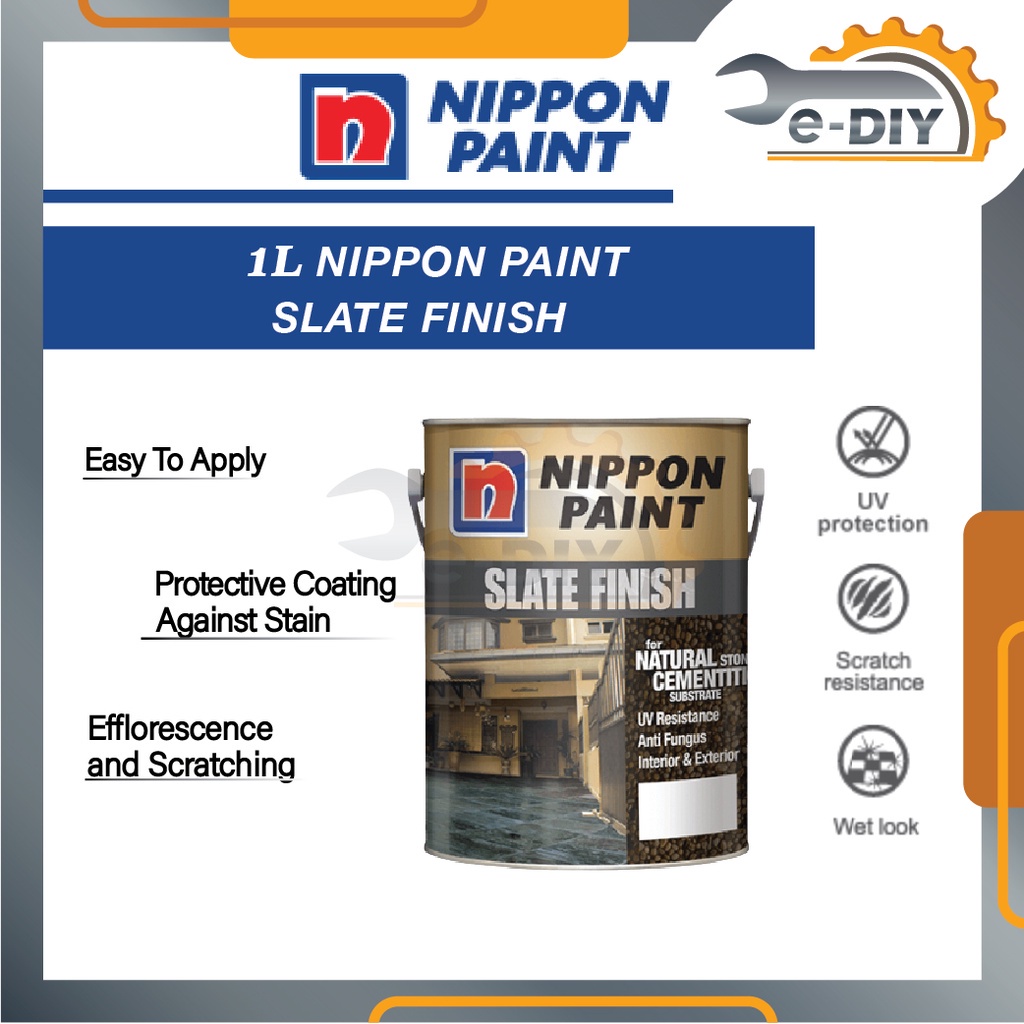 Nippon Paint Slate Finish 1L Shopee Malaysia
