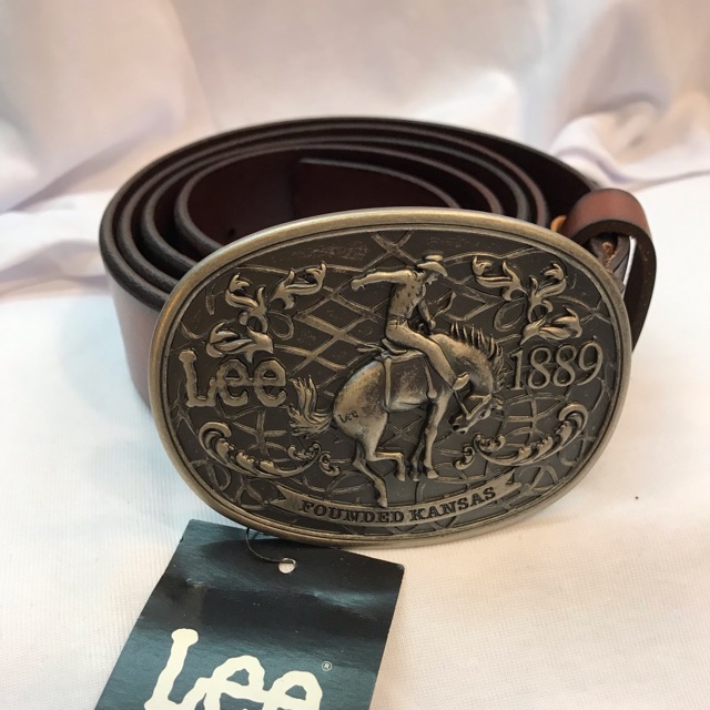 Lee leather belt with big buckle Shopee Malaysia