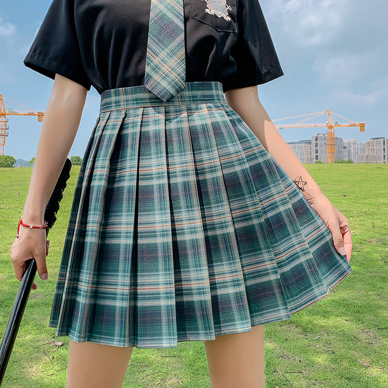 JK uniform Japanese style plaid skirt authentic pleated skirt