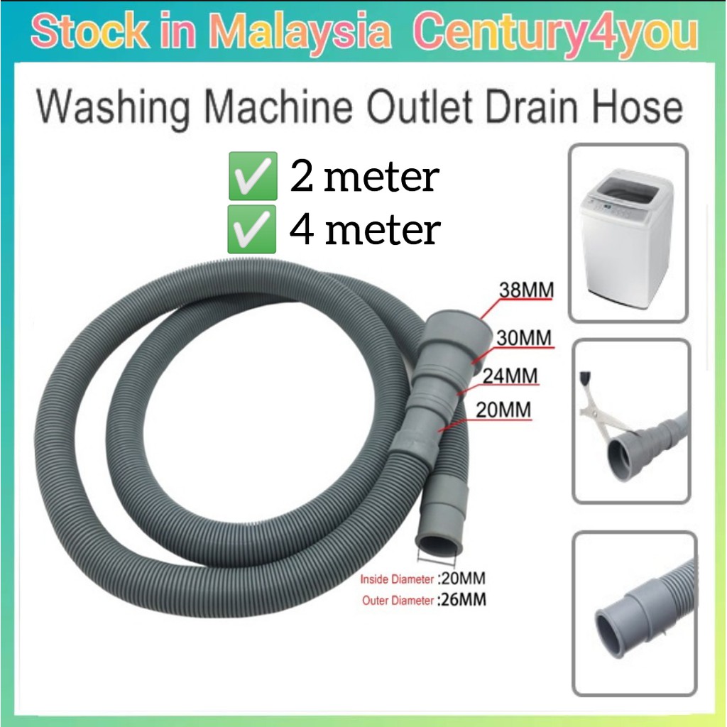 Washing Machine Dishwasher Drain Hose Outlet Water Pipe 2m 4m Shopee Malaysia 7584