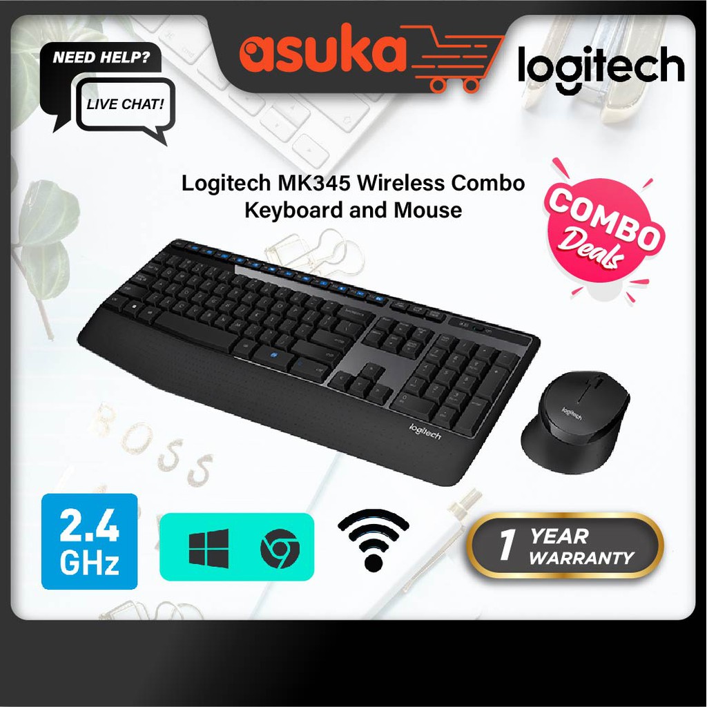 Logitech MK345 Wireless Combo / Keyboard and Mouse / Wireless Mouse ...