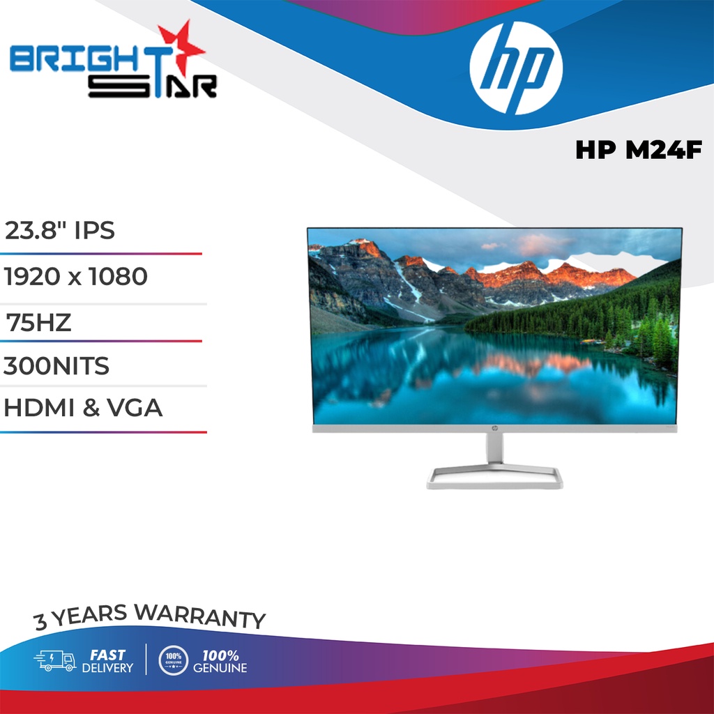 HP 24" HP M24F MONITOR / 23.8" IPS / 1920x108075HZ FHD / 300NITS / 5MS