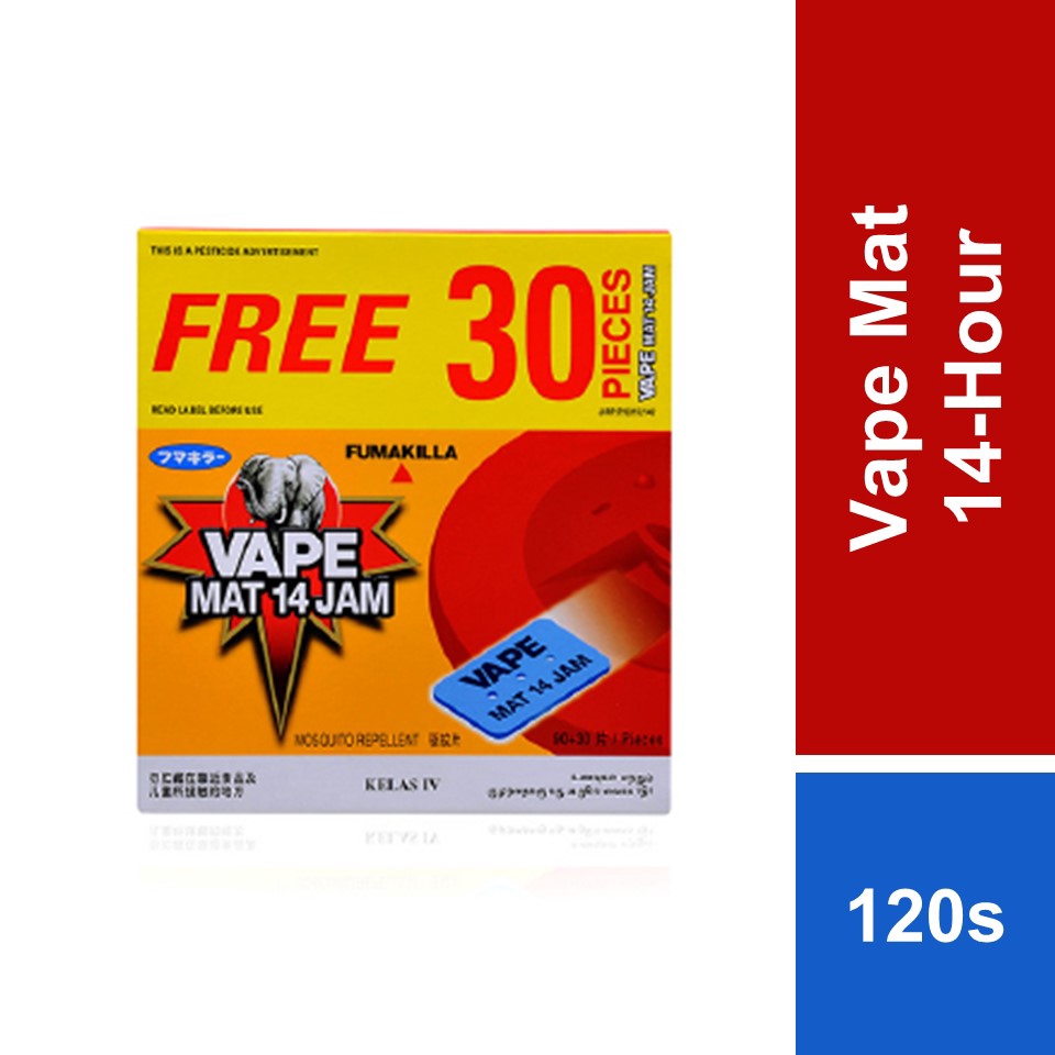 Fumakilla Vape Mat 14 Jam Refill 90s Free 30s | Shopee Malaysia