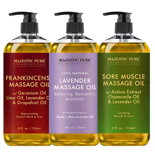  Pure Body Massage Oil, 8 Fl Oz 100% Natural
