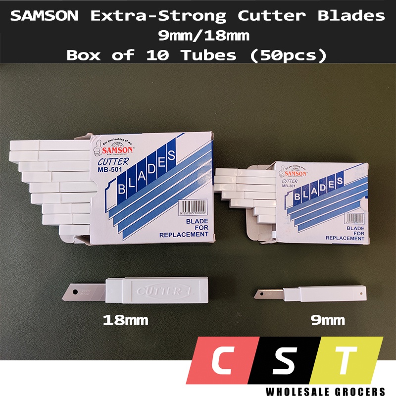 Samson Extra Strong Cutter Blade Refill 9mm /18mm (Box of 50pcs ...