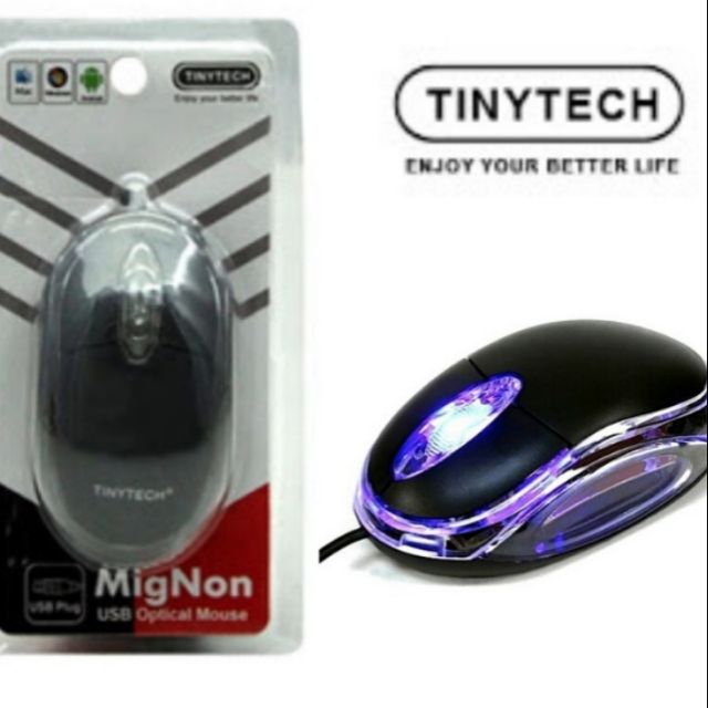 Tinytech usb optical wired mouse with light | Shopee Malaysia