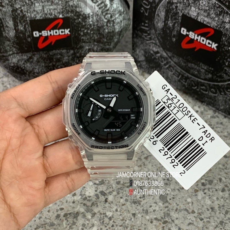 100% ORIGINAL CASIO G-SHOCK  GA-2100SKE-7A/GA-2100SKE-7/GA-2100SKE/TRANSPARENT PACK READY STOCK