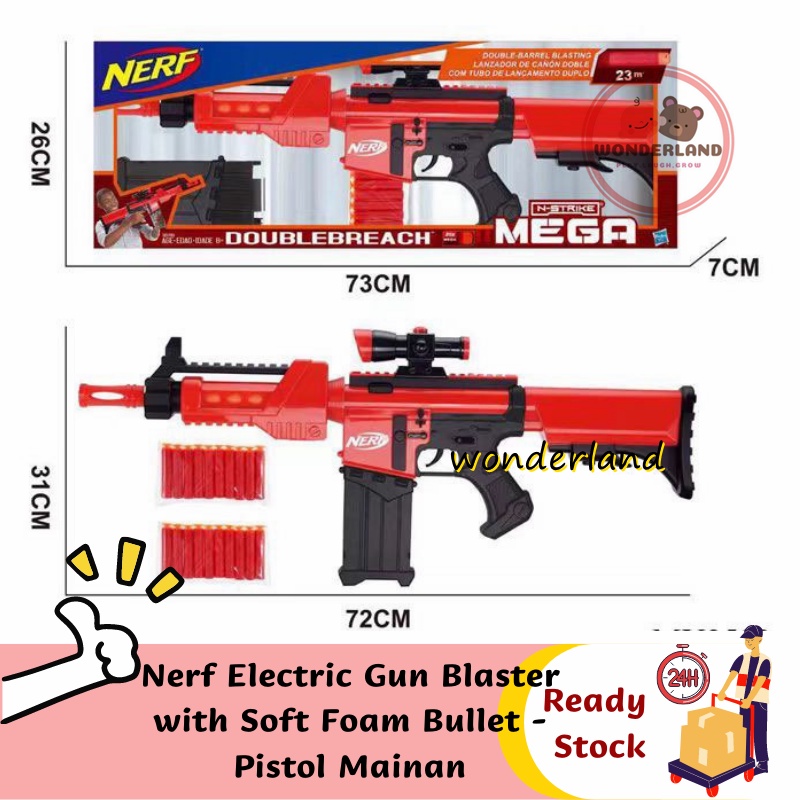 Nerft Electric Gun Blaster with Soft Foam Bullet Pistol Mainan knak ...