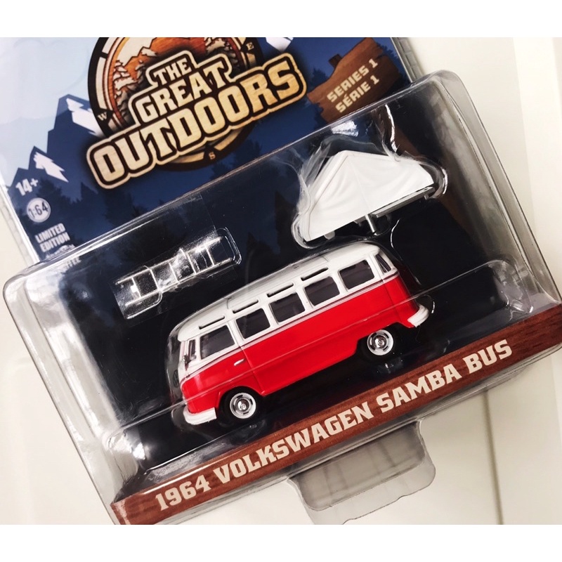 Modèle Réduit Greenlight 1/64 Volkswagen Samba Bus 1964 - Série V-Dub - Neuf Sous Boîte