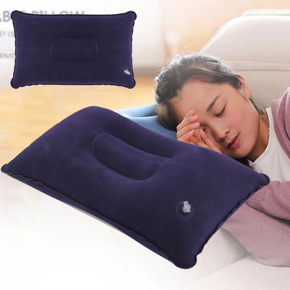 Inflatable Pillow Travel Air Pillow Nap Cushion Camp Beach Car Plane Bed Sleep Bantal Angin Travel Bantal Hiking Pillow Shopee Malaysia