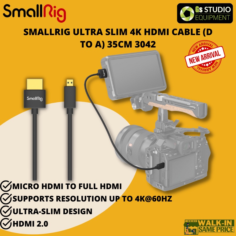 HDMI Cables And Adapters For Panasonic Camera SmallRig Ultra Slim 4K ...