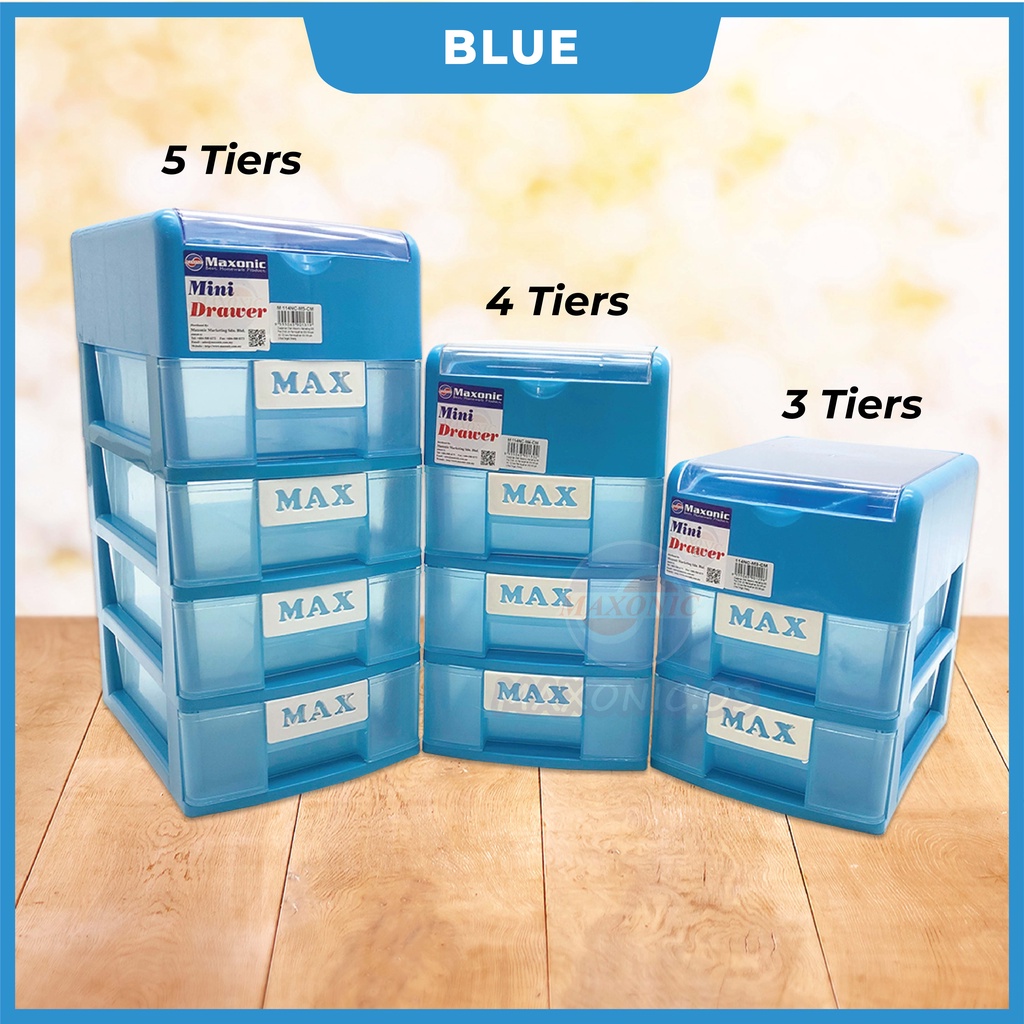 MAXONIC 3/4/5 TIER MINI DRAWER WITH TOP OPEN COMPARTMENT | STATIONARY ...