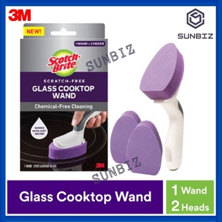 Scotch-Brite Glass Cooktop Wand Replacement Heads, Cleans With Just Water,  Tackle Burnt-On Messes, 2 Replacement Heads