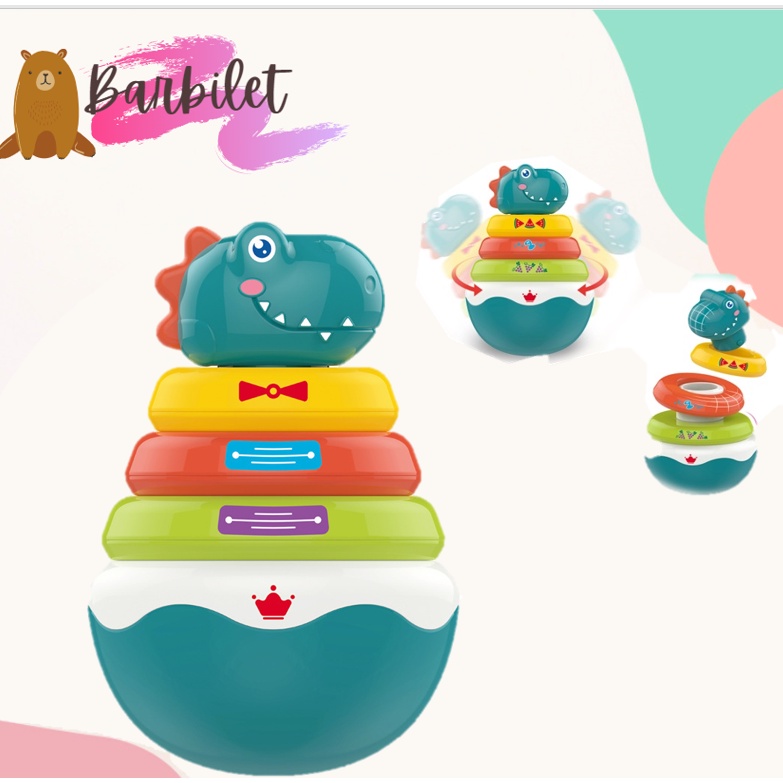 Realeos Stacking Roly Poly Tumbler Doll Baby Toys Dinosaur Newborn ...