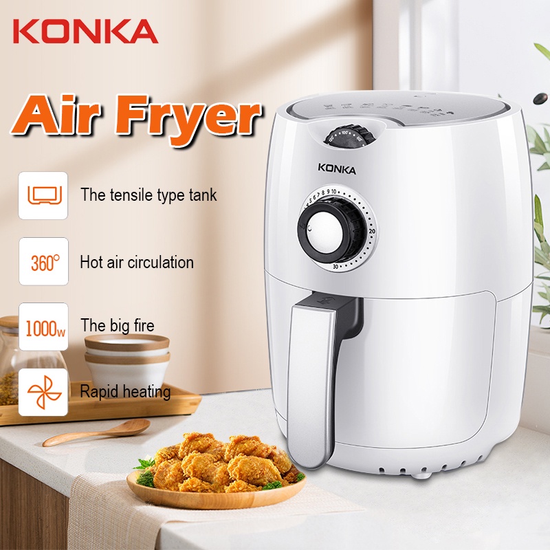 KONKA Air Fryers Oil Free Multi Frying Pan 2.4L Kitchen Oven Bake Fried
