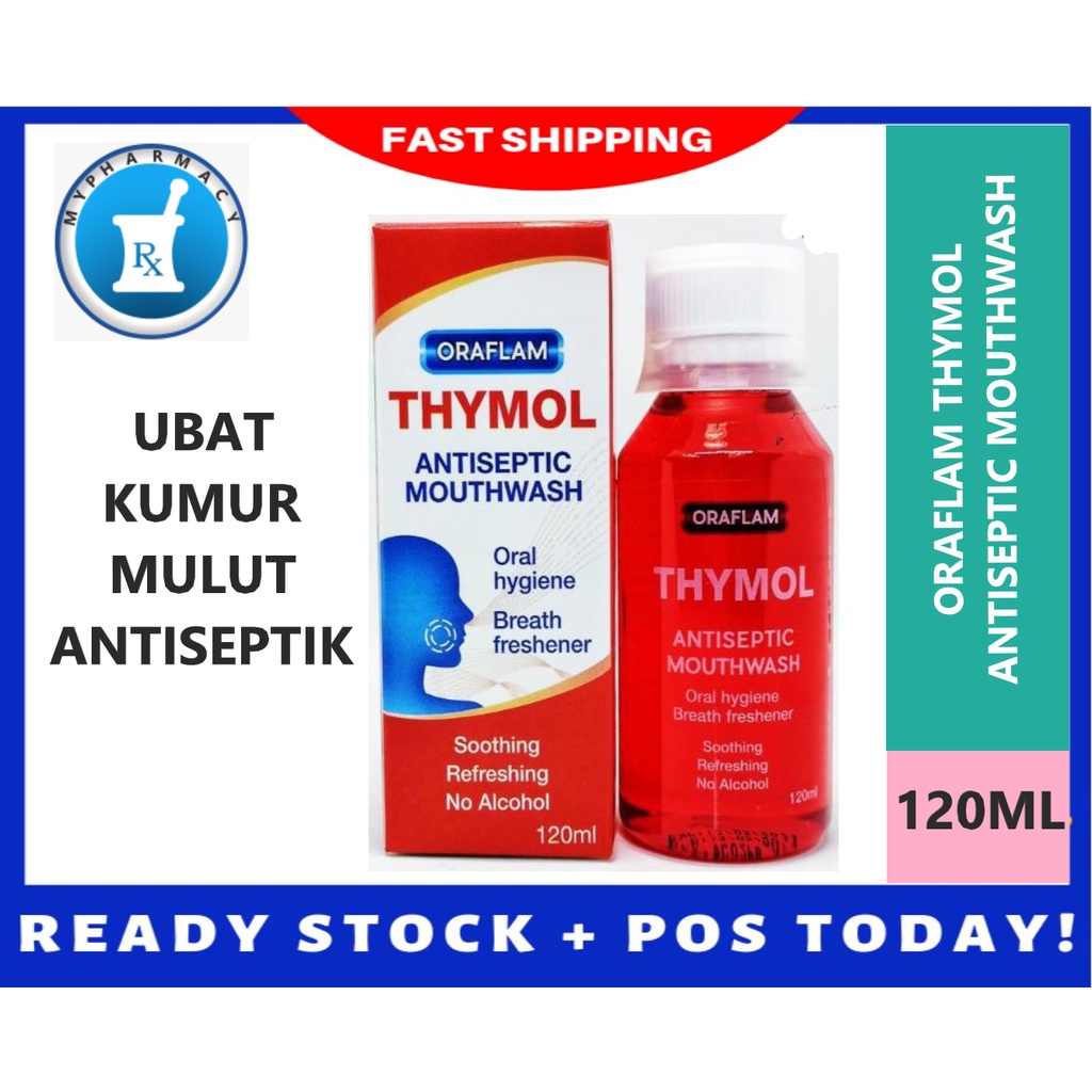 ORAFLAM THYMOL ANTISEPTIC MOUTHWASH 120ML [EXP 10.10.2024] UBAT KUMUR