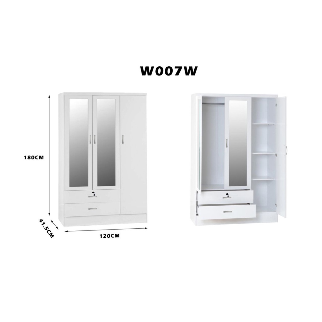 Wardrobe With Mirror Almari Baju Dengan Cermin | Shopee Malaysia