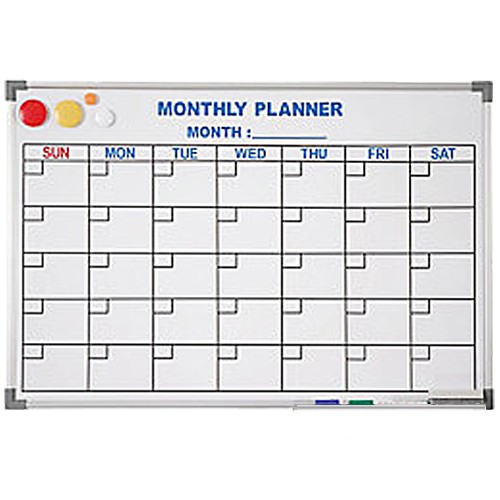 Monthly Planner Magnetic Planning Whiteboard Aluminium Frame ( 2 x 3ft ...