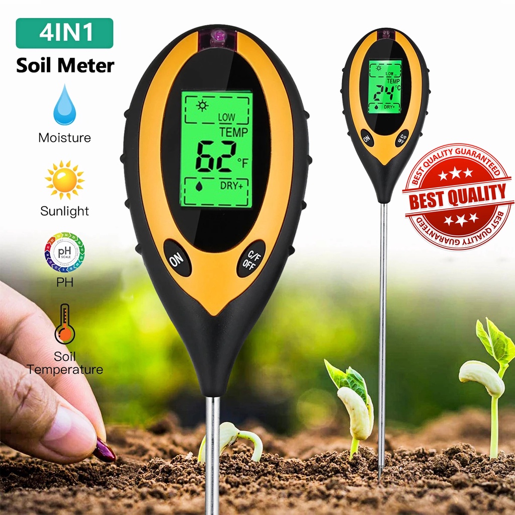 4-in-1 Soil Survey Analyzer Moisture Tester Tool PH Temperature ...