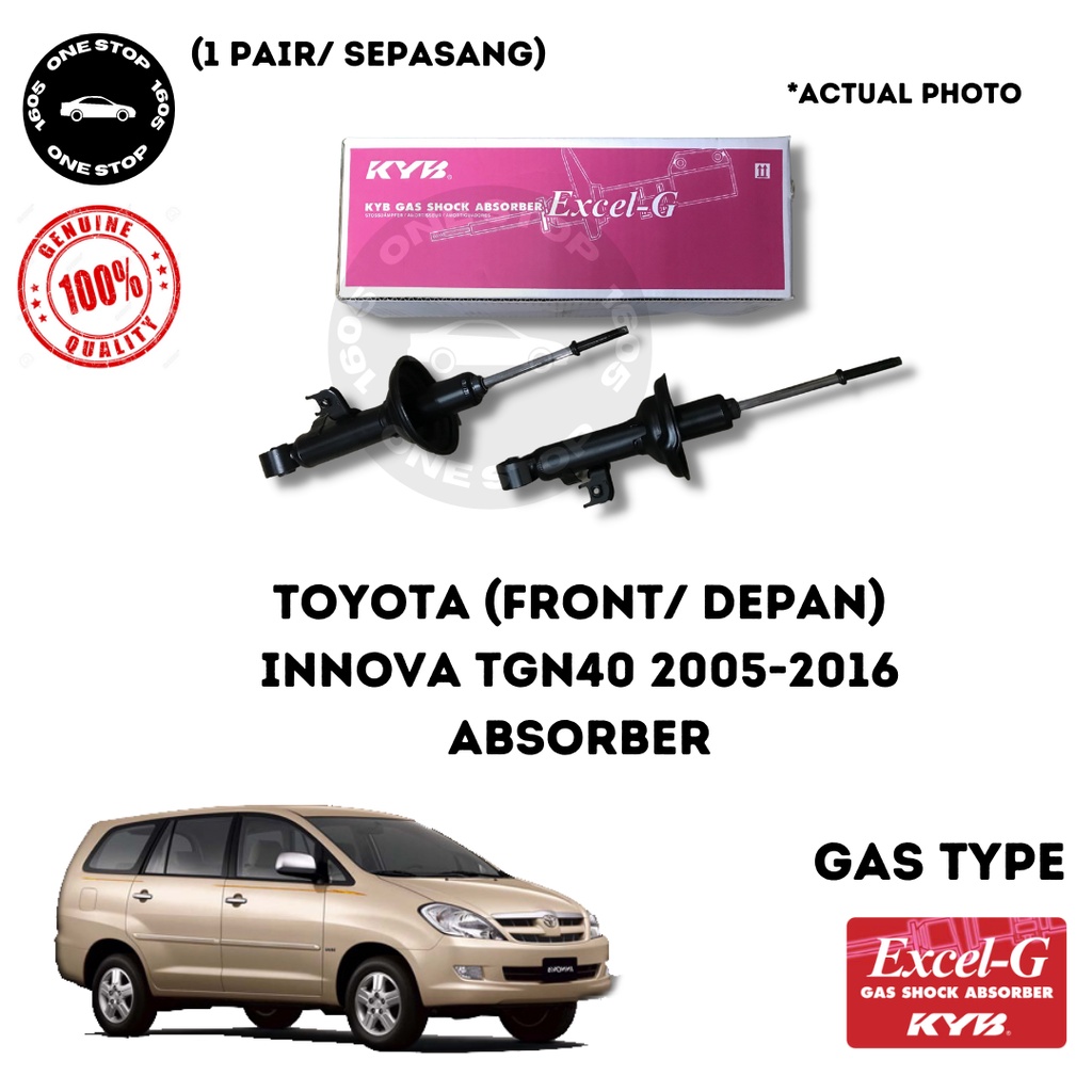 TOYOTA INNOVA TGN40 2005-2016 DEPAN/ FRONT KYB KAYABA EXCEL G ABSORBER ...
