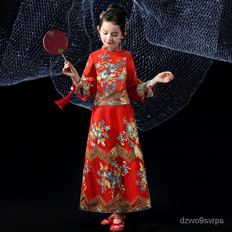 Malay Spot Children s Ancient Style Tang Dress Girls Red Hanfu