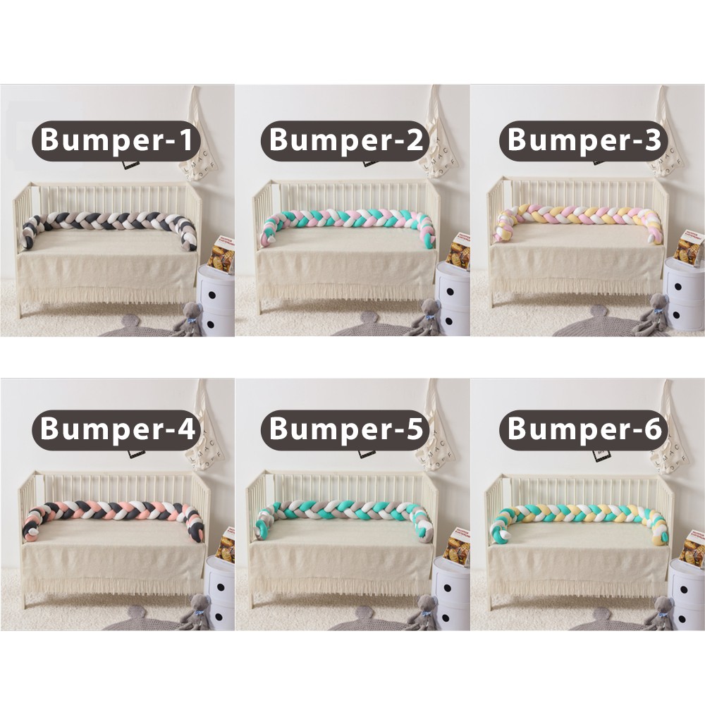 Baby Bed Bumper Cartoon Twist Crib Surround Soft Strip Spliced Bed