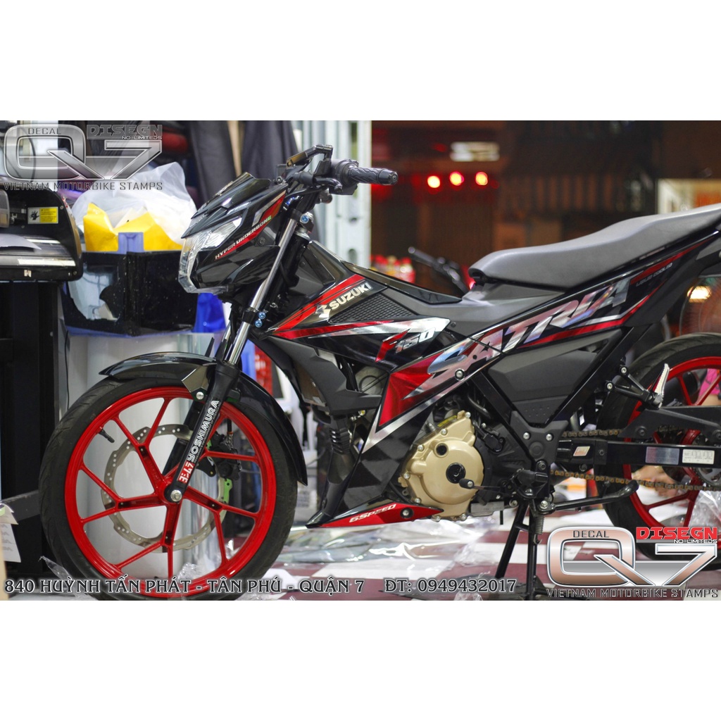 Crom RAIDER FI RED BLACK REMOVABLE STICKER | Shopee Malaysia