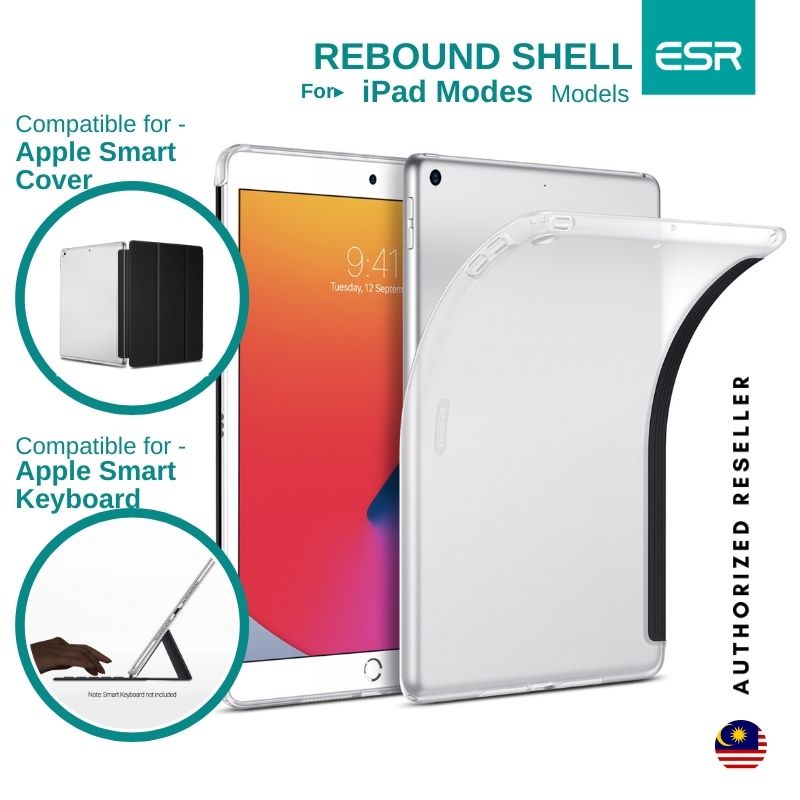 ESR Matte Clear Cover for iPad 8 7 10.2 REBOUND SHELL Transparent Tablet Back Case Shockproof