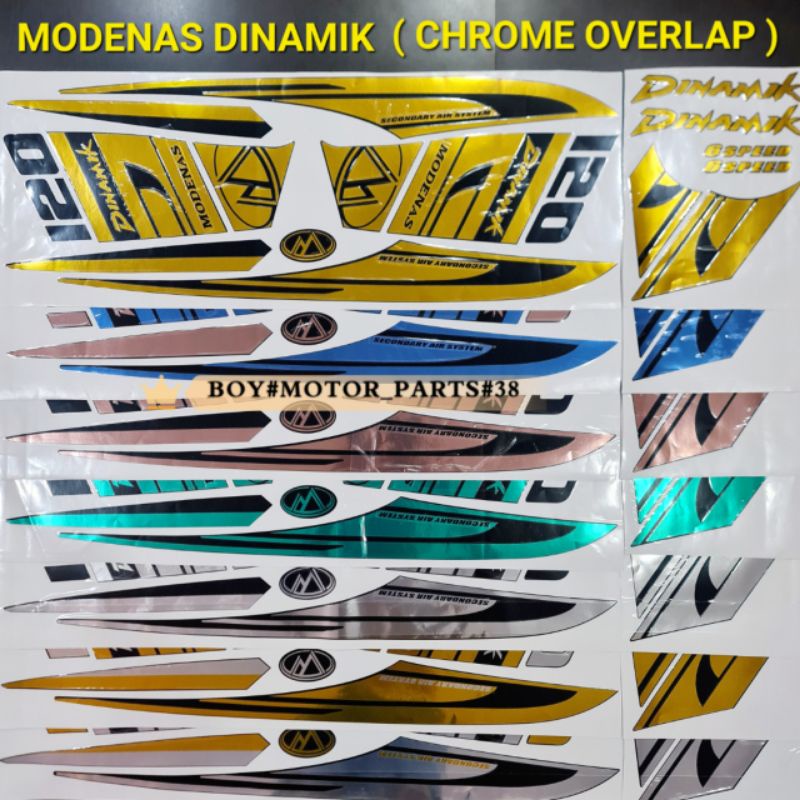 MODENAS DINAMIK 120 COM CUT 3D OVERLAP CHROME BODY STICKER ( READY ...