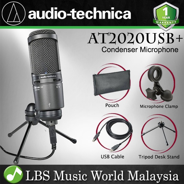 Audio Technica AT2020USB+ Cardioid Condenser Medium Diaphragm USB Mic