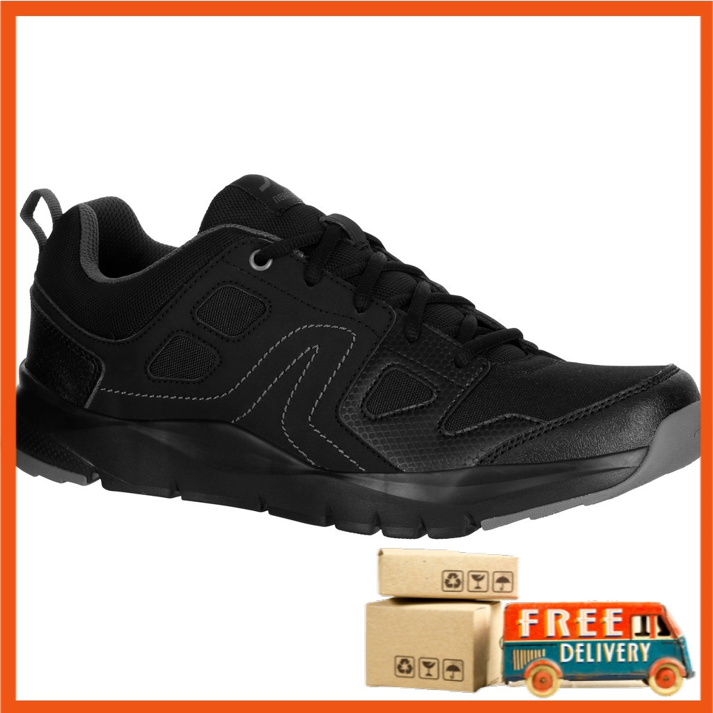 Decathlon HW 100 Men Fitness Walking Shoes Black Shopee Malaysia