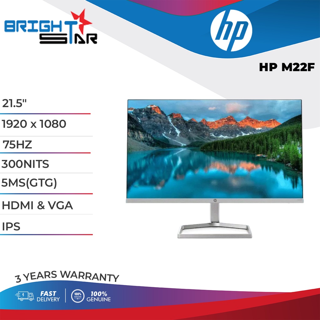HP M22F Monitor ( 21.5 Inch / 1920 x 1080 / IPS / 75HZ ) | Shopee Malaysia