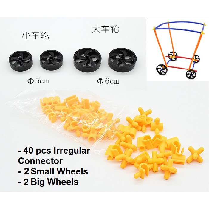 [KMY Ready Stok]4D Space Straw Stitching Assembly Kits, STEM Flexile