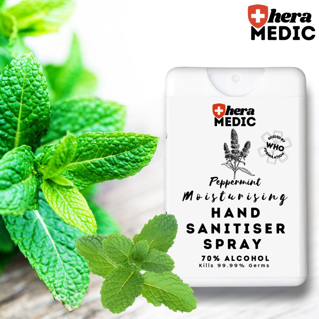 Peppermint 100 Essential Oil Hand Sanitizer Spray 70 Alcohol Moisturizing Antibacterial Pocket
